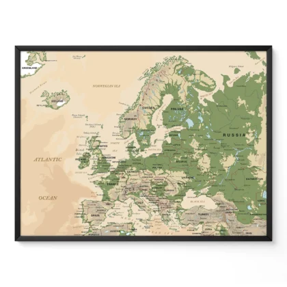 Retro Europe Map Wall Art