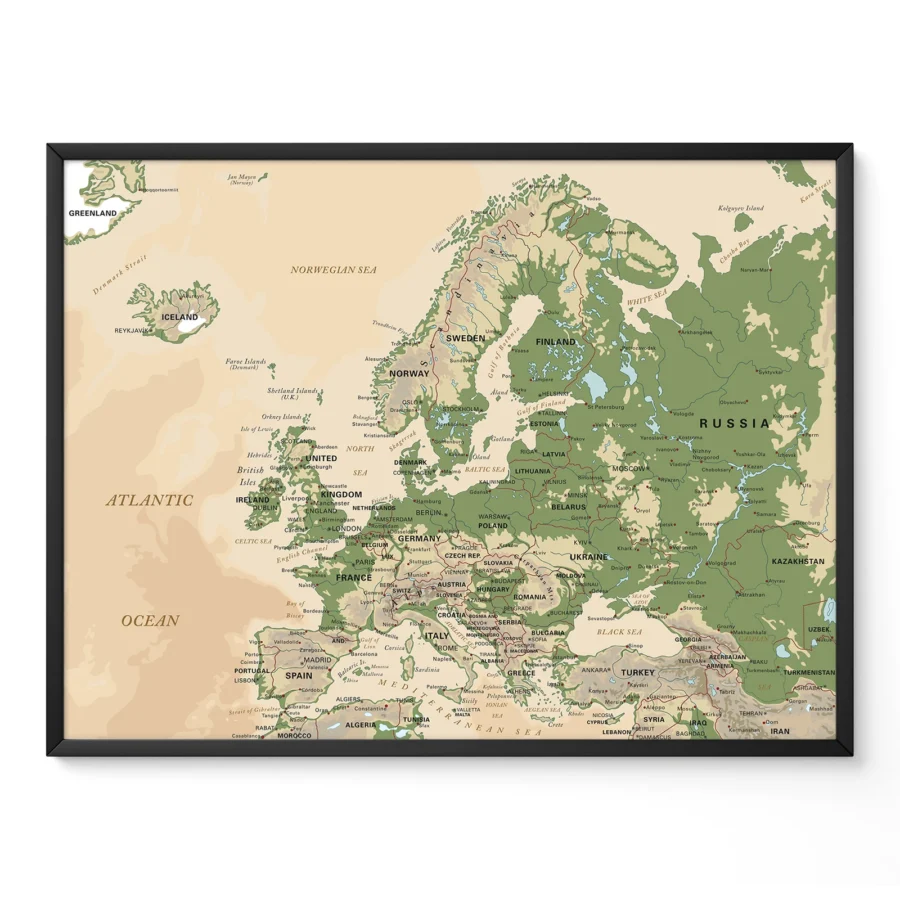 Retro paveikslas – Europos žemėlapis