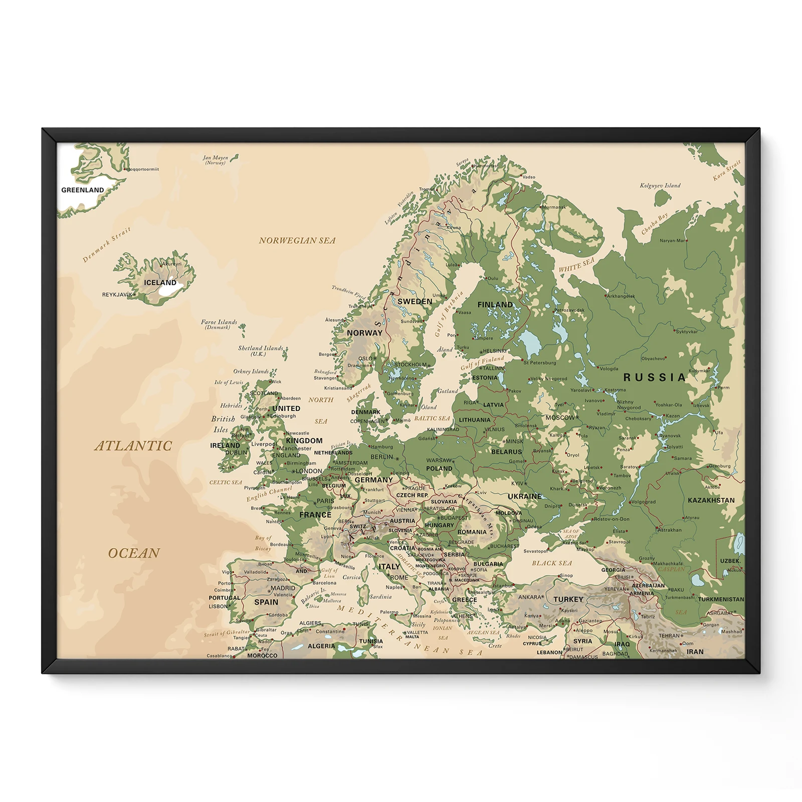 Retro Europe Map Wall Art