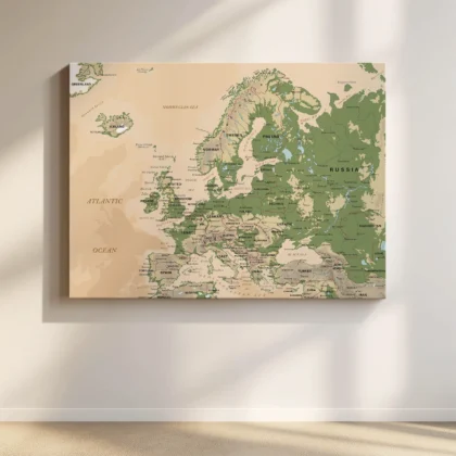 Retro Europe Map Wall Art