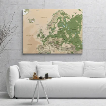 Retro Europe Map Wall Art
