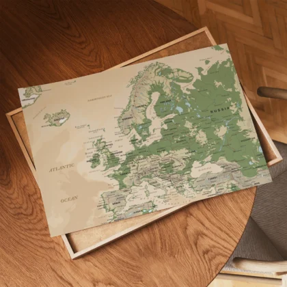 Retro Europe Map Wall Art
