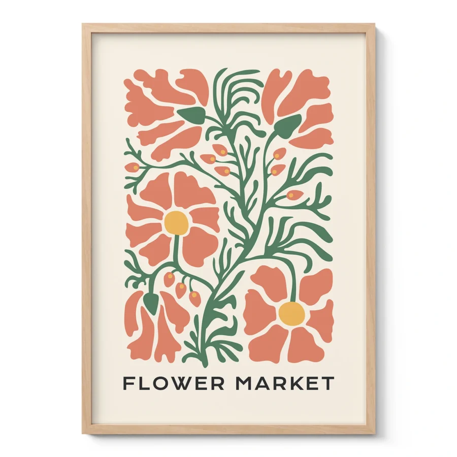 Retro Floral Wall Art