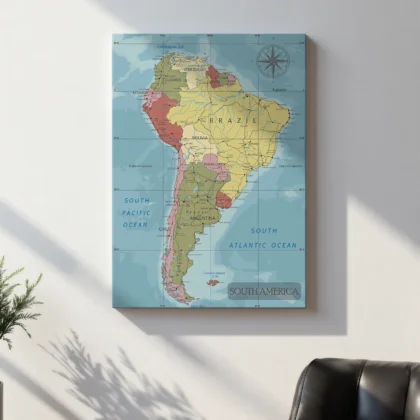 Retro Map of South America