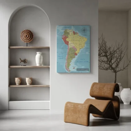 Retro Map of South America