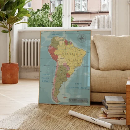 Retro Map of South America