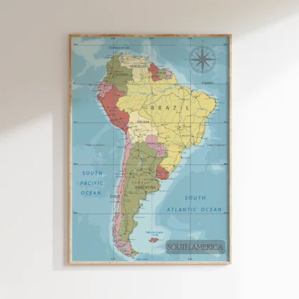 Retro Map of South America