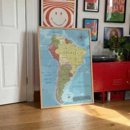 Retro Map of South America