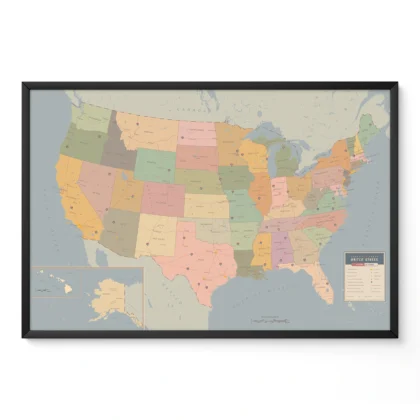 Retro USA Map Wall Art