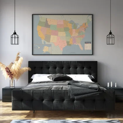 Retro USA Map Wall Art