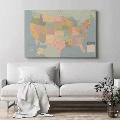 Retro USA Map Wall Art