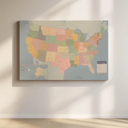 Retro USA Map Wall Art