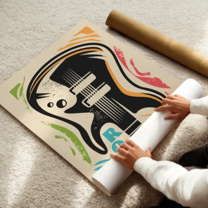 Retro Wandbild mit Gitarre