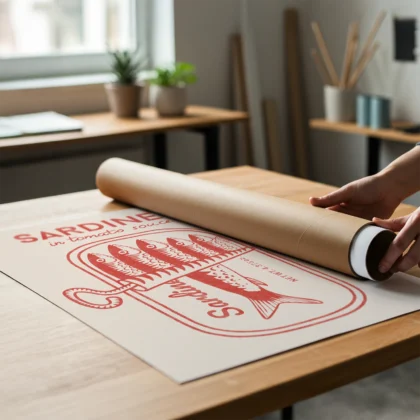 Retro Wandbild – Sardinen (Rot)