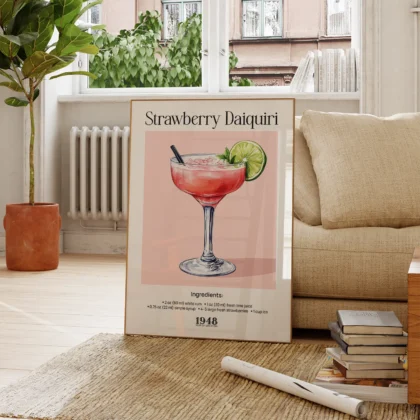 Wandbild – Strawberry Daiquiri Cocktail Rezept