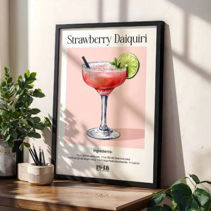 Wandbild – Strawberry Daiquiri Cocktail Rezept