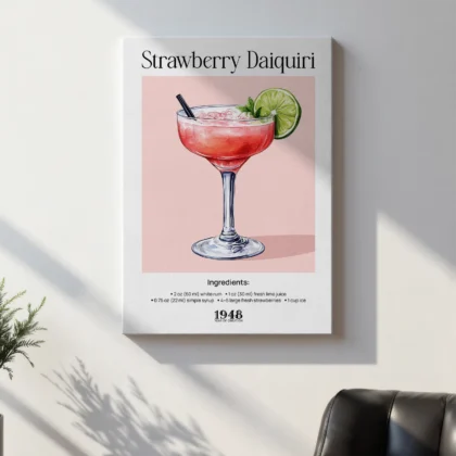 Wandbild – Strawberry Daiquiri Cocktail Rezept