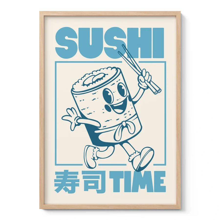 Sushi Poster – Retro Japanese Wall Art