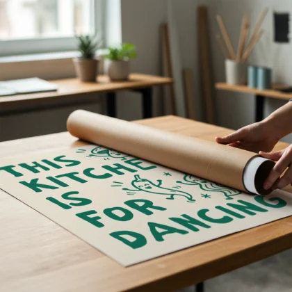 This Kitchen Is for Dancing Print – Green Wall Art
