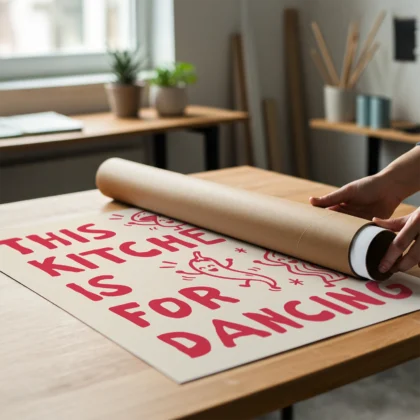 This Kitchen Is for Dancing Print – Red Wall Art