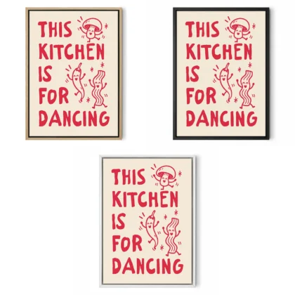 This Kitchen Is for Dancing Print – Red Wall Art