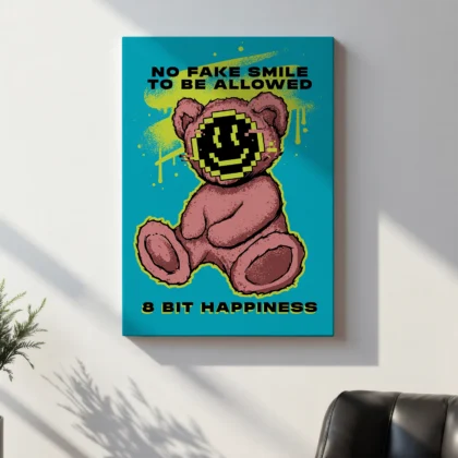 Teddy Bear Wall Art – 8 Bit Happiness