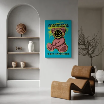 Teddy Bear Wall Art – 8 Bit Happiness