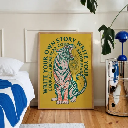 Tiger Wall Art – Write Your Story With Courage