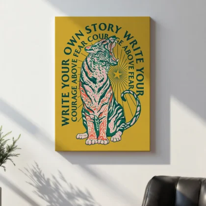 Tiger Wall Art – Write Your Story With Courage