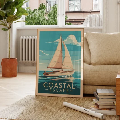Wandbild – Segelboot und Meeresruhe