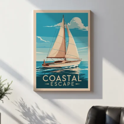 Wandbild – Segelboot und Meeresruhe