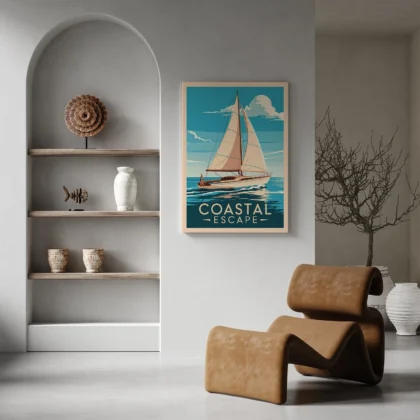 Wandbild – Segelboot und Meeresruhe