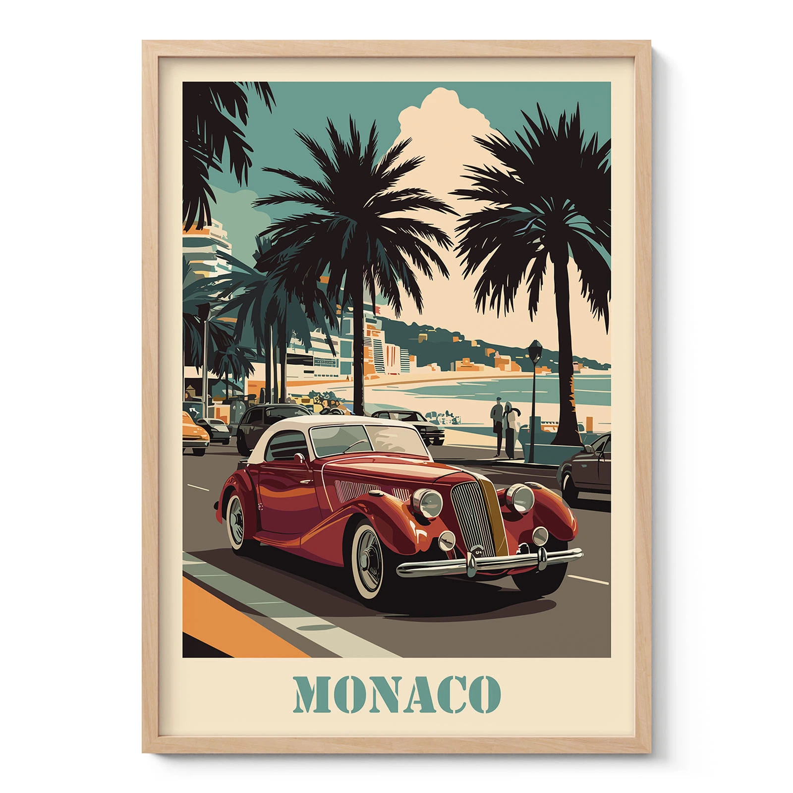 Paveikslas – Monakas, retro automobilis