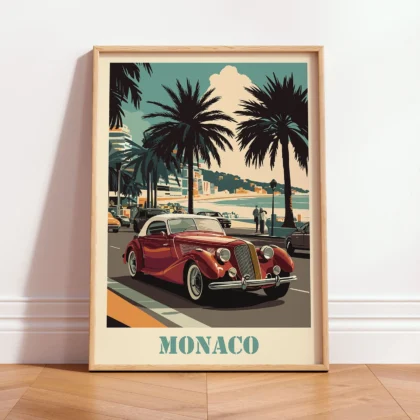 Paveikslas – Monakas, retro automobilis