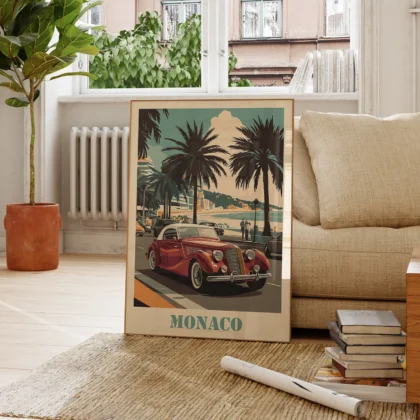 Paveikslas – Monakas, retro automobilis