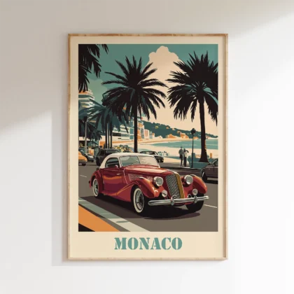 Paveikslas – Monakas, retro automobilis