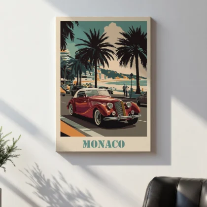 Paveikslas – Monakas, retro automobilis