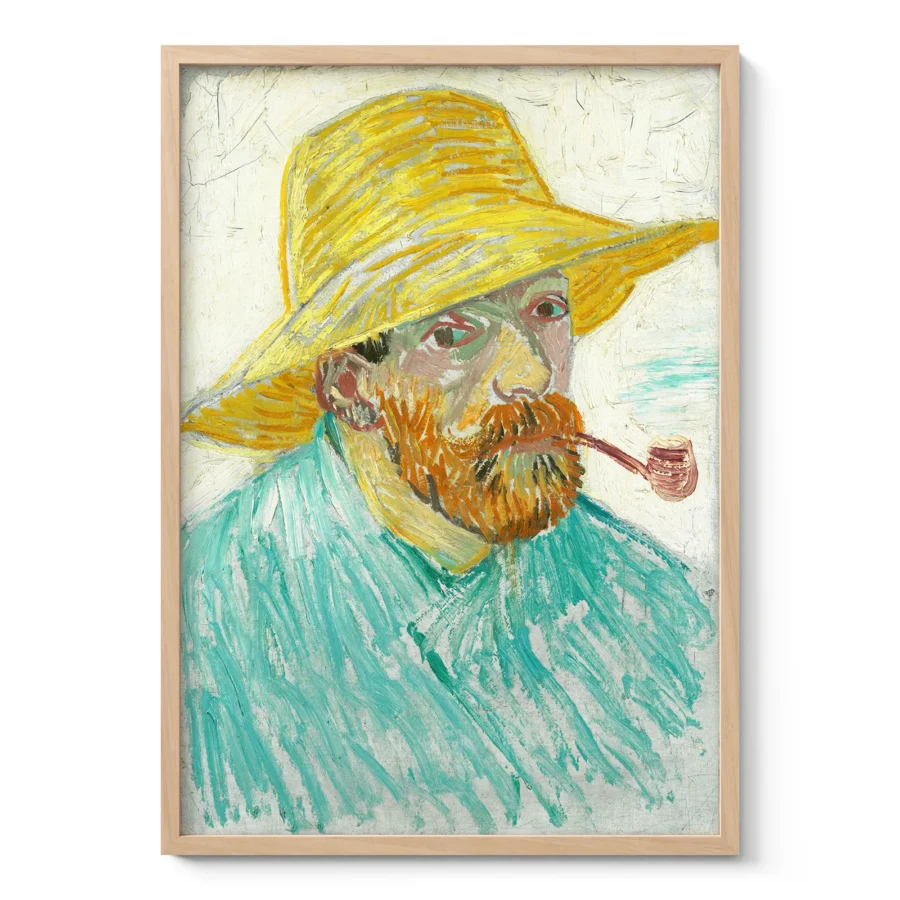 Vincent van Gogh Wall Art – Self-Portrait with Pipe and Straw Hat