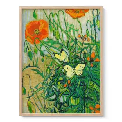 Vincent van Gogh paveikslas – Drugeliai ir aguonos