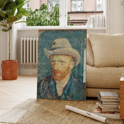 Vincent van Gogh paveikslas – Autoportretas su pilka skrybėle