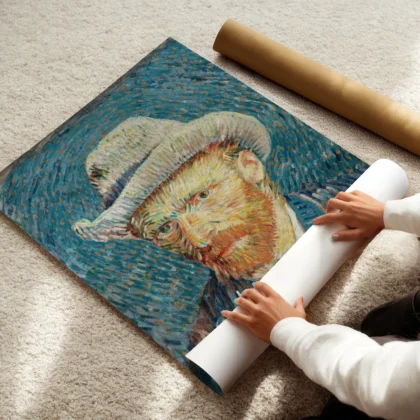 Vincent van Gogh paveikslas – Autoportretas su pilka skrybėle