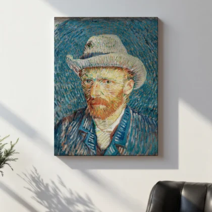 Vincent van Gogh paveikslas – Autoportretas su pilka skrybėle