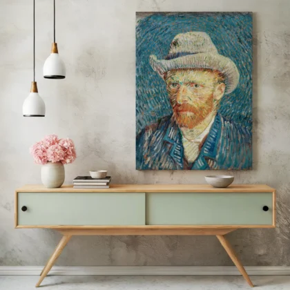 Vincent van Gogh paveikslas – Autoportretas su pilka skrybėle