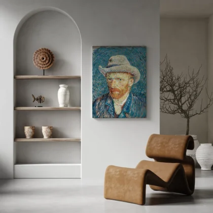 Vincent van Gogh paveikslas – Autoportretas su pilka skrybėle