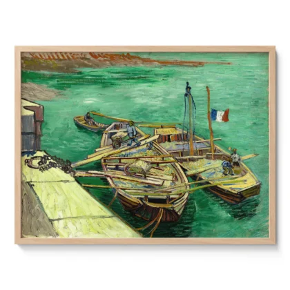Vincent van Gogh paveikslas – Vyrai iškrauna smėlį iš baržų