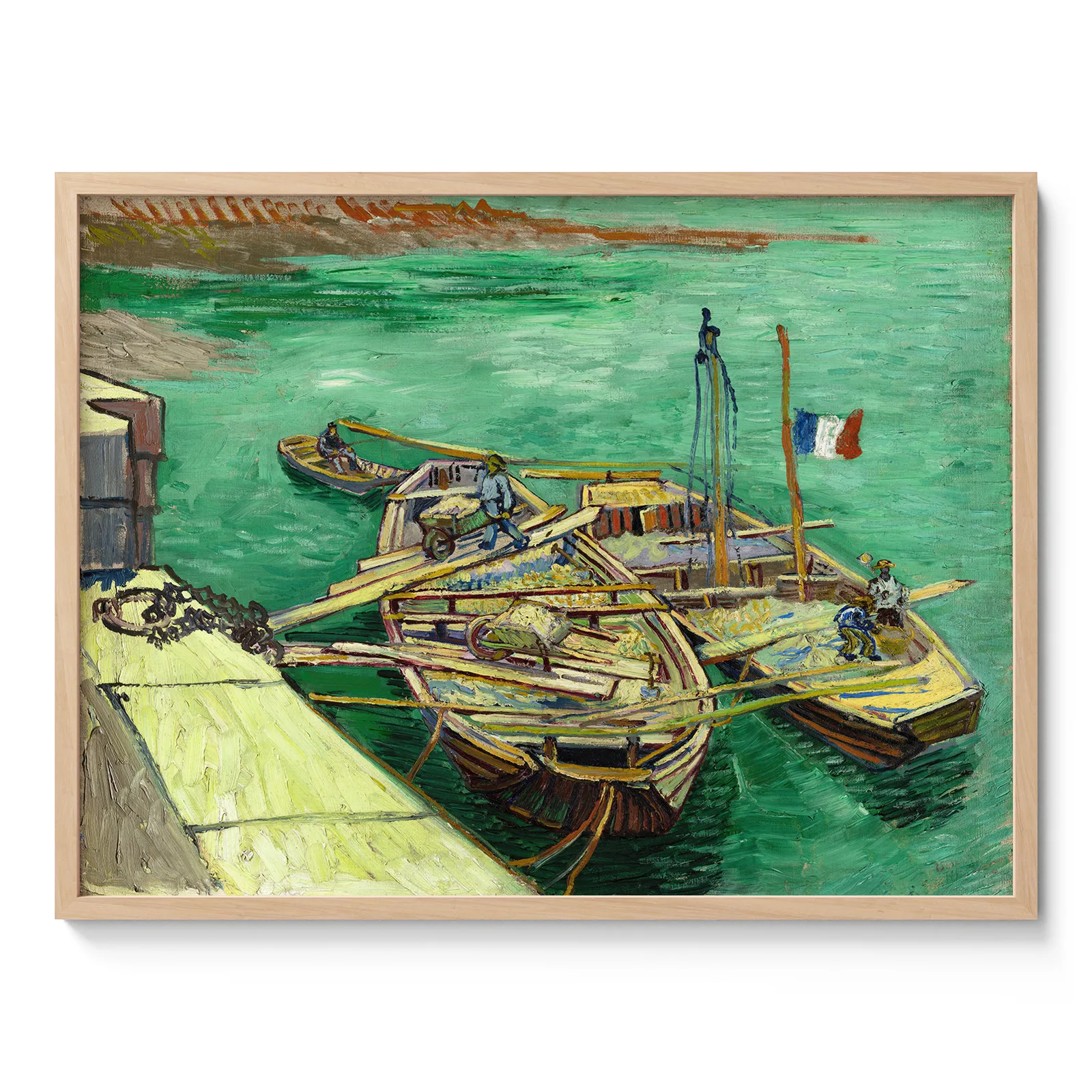 Vincent van Gogh paveikslas – Vyrai iškrauna smėlį iš baržų