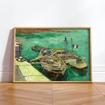 Vincent van Gogh paveikslas – Vyrai iškrauna smėlį iš baržų