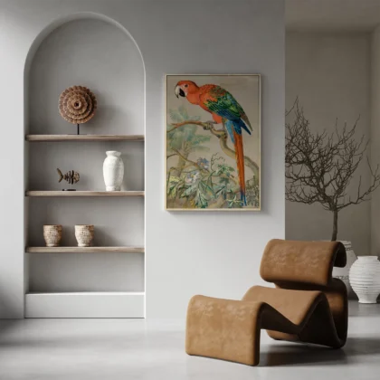 Vintage Parrot Print – Scarlet Macaw Poster