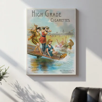 Vintage Cigarette Poster – Victorian Tobacco Advertising Print