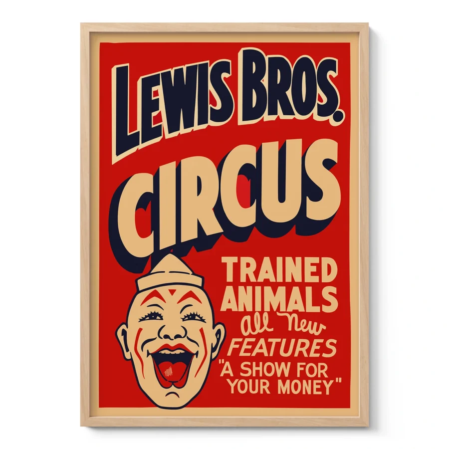 Vintage Wandbild – Lewis Bros Zirkus